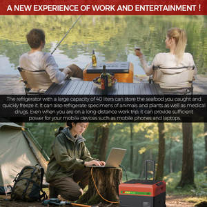 Taşınabilir 20L araba pil buzdolabı dondurucu DC 12V 810Wh açık güneş ev kullanımı için 300W enerji depolama güç istasyonu - Product Image 5