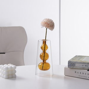 Nouveau Vase en Verre Créatif Minimaliste à Double Couche en Forme de Gourde à Trois Boules pour Décoration d'Intérieur et Culture Hydroponique - Product Image 4
