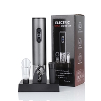 Nouvel ensemble de décapsuleur électronique pour vin rouge, style batterie, avec bouchon de bouteille, verseur de vin et coupe-capsule