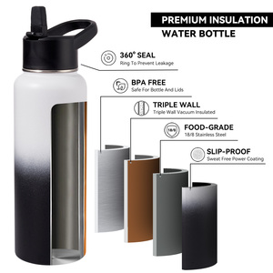 40oz Triple wall vacuum insulated Flip straw lid water <b>bottle</b> Drop resistant sports <b>thermos</b> 12 hour hot 24 hour cold - Product Image 3
