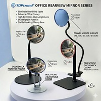 TOPtrend Miroir de confidentialité convexe de 9,5 cm pour bureau, protection anti-espionnage pour écran d'ordinateur avec pince et support de base