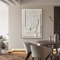 Nouveau minimaliste Wabi Sabi fait à la main 3D Relief mur Art moderne décor Texture peinture pour hôtel et salon