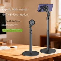 Support de téléphone magnétique universel pour bureau, logo personnalisé, alliage métallique, hauteur réglable, rotation à 360°, support de bureau pour téléphone et tablette