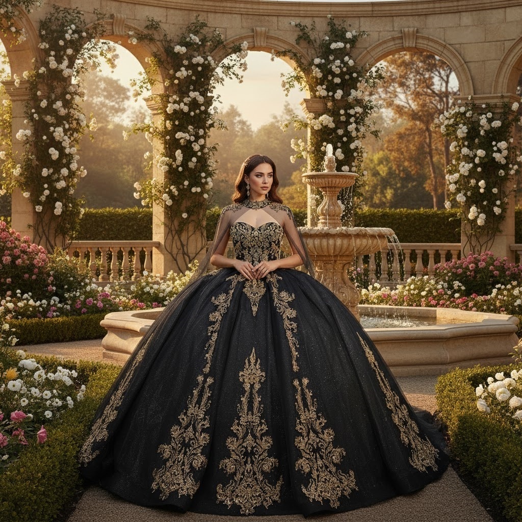 Deals Sweet 16 Dresses Black Floral Straps & Gradient Sequins | Alibaba.com