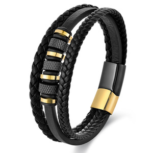 <span class=keywords><strong>Bracelet</strong></span> en <span class=keywords><strong>cuir</strong></span> multi-couches pour <span class=keywords><strong>homme</strong></span>, fermoir magnétique en acier inoxydable, <span class=keywords><strong>bracelet</strong></span> en <span class=keywords><strong>cuir</strong></span> véritable pour cadeau - Product Image 5