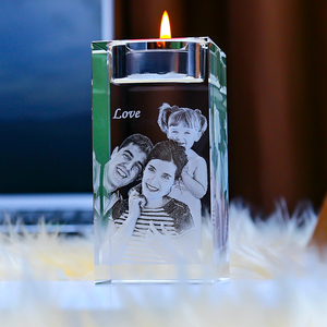 Tùy Chỉnh 3D Laser Khắc Pha Lê Ảnh Vuông K9 Pha Lê Nến K9 Pha Lê Nến Chủ Sở Hữu Đứng Trang Trí Nội Thất - Product Image 4
