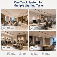 Système d'éclairage LED magnétique modulaire sur rail linéaire réglable pour plafond, compatible HomeKit, idéal pour les bureaux