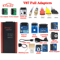 Programmateur de clés ECU complet IPROG Plus V87 avec réinitialisation du tableau de bord, du kilométrage, des airbags et de l'IMMO, compatible Carprog Digiprog 3, lecteur de codes de bonne qualité