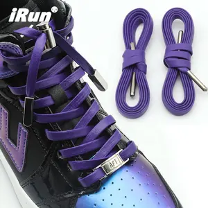 iRun Luxury Sheepskin Leather Shoelaces Metal Lace Locks Hand Polished Gold Locks Laces in Place Fits for Jordan and more