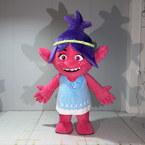 Costume de mascotte gonflable rose de 2,2 m, costume de mascotte de dessin animé en <span class=keywords><strong>peluche</strong></span> pour adulte, mascotte de fille troll rose pour événements et défilés - Product Image 4
