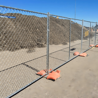 6 panneaux de clôture temporaire en chaîne de fer galvanisé portables de 6 x 12 pieds