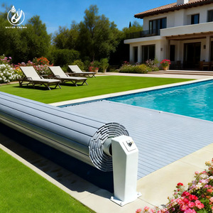 2026 Summer DC24V Auto Safety Roller Outdoor Pool Floating PC Slats Cover with Water Crown for Adults - Product Image 3