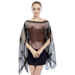 Nuova Sciarpa Estiva Europea e Americana per Signore, Protezione Solare, in Seta Leggera, Motivo Floreale Personalizzabile, Scialle da Spiaggia, Vendita all'Ingrosso - Product Image 5