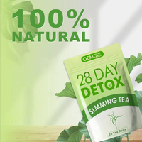 Thé vert détoxifiant Detox Slim, kit de thé détoxifiant de 28 jours, détoxifiant à base de plantes pour la perte de poids, le métabolisme et l'énergie