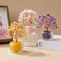 Arbre à Monnaie Feng Shui Fait Main en Pierres Précieuses Naturelles (Améthyste, Citrine, Quartz Rose) – Vente en Gros