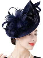 Fascinateur Premium pour Femme, Chapeau de Mariage Chic, Fascinator en Sinamay à Plumes pour Cérémonie, Accessoire Coiffure Élégant avec Pince pour Mariée et Fêtes