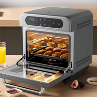 Petit four grille-pain de comptoir - Acier inoxydable, contrôle de la température, fenêtre visible, pour la cuisson légère à domicile et le réchauffement des aliments