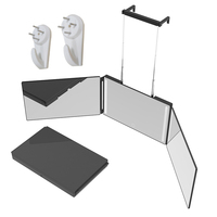 Miroir de barbier pliant et compact intelligent à 3 voies pour coiffure avec éclairage LED Miroirs de salon de coiffure