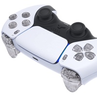 Pièces de rechange pour joystick EXtremeRate, plaque frontale, bouton translucide pour Playstation5, pour manette PS5, kit de boutons entièrement transparents