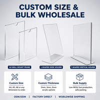 Support mural en acrylique transparent format A4 pour enseignes, idéal pour la maison, le bureau, les magasins et les restaurants – Fabrication sur mesure