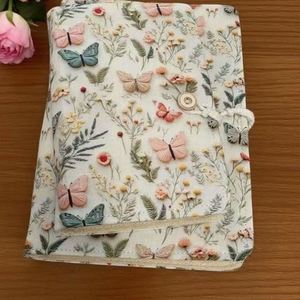 Non-embroidery New Ins Style A5 Loose-Leaf Rectangle Diary & <b>Notebook</b> Notepad <b>Cute</b> Pure Handmade Jacquard Cloth Butterfly Floral - Product Image 4