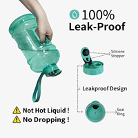 Bouteille d'eau de sport en plastique de 74 oz, bouteille d'eau de 2 litres avec bouteilles d'eau, bouteille à boire rapidement