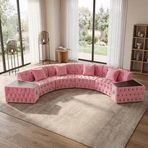 Juego de Muebles de Sala de Estar, Sofá de Estilo Europeo Moderno, Juego de Muebles Seccionales, Tamaño, Color y Tela Personalizables - Product Image 1