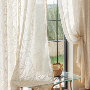 Lumière française luxe relief crème vent salon balcon chambre opaque blanc feuilles écran - Product Image 5