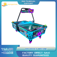 Machine d'arcade de hockey sur air en métal à thème Lapin sauteur, table pour enfants à monnayeur avec lumières clignotantes et sons réalistes