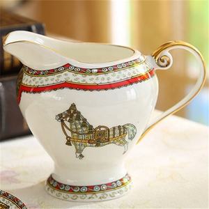 Wholesale 58 Pieces Western Luxury Dining Room Sets Red Horse Home Decors Fine Bone China Dinnerware Sets - Product Image 6