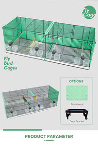 Cage à oiseaux de grande taille améliorée - 4 portes avant, panneau arrière complet et séparateur pour la reproduction, volière pour perroquets avec protection contre les graines - Product Image 3