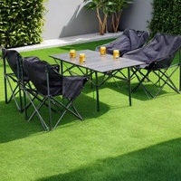 Ensemble de chaises lune premium pour l'extérieur, mobilier portable et pliable, table et chaises de camping complètes en tissu Oxford, pour le loisir et le style de vie