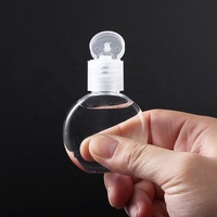 Label Kustom Botol Plastik PET Bepergian Portabel Kecil 30Ml untuk Gel Saniziter Tangan, Air Suci