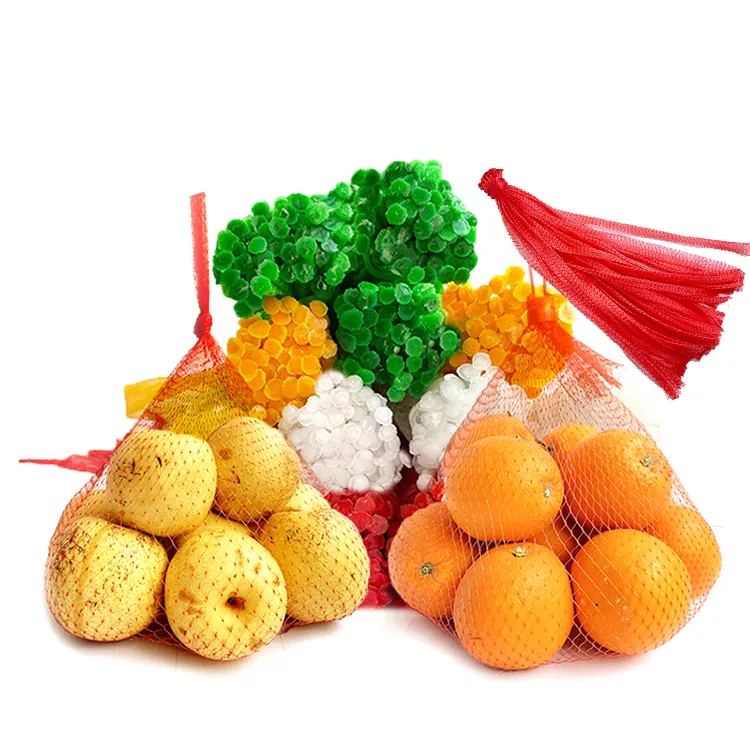 Sıcak satış 60 80 gözenekleri L35cm L40cm dayanıklı meyve patates sebze plastik örgü Net çanta tuck örgü klip