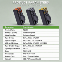 Kit de boîtier de batterie portable 50000mAh DIY avec sangle, carte PCBA, charge rapide 22.5W, boîtier de batterie externe