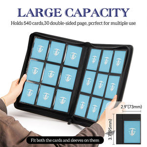 Y Y Portable <b>Magic</b> Gathering 9-Pocket Game Trading Cards Binder Zippered Durable PVC Paper Cloth PU Cover Material Meowth Design - Product Image 3