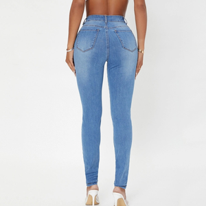 <span class=keywords><strong>Jeans</strong></span> Ajustados de Cintura Alta y Elásticos para <span class=keywords><strong>Mujer</strong></span>, al por Mayor - Product Image 1