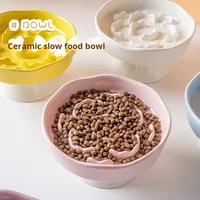 Gamelle en céramique surélevée anti-déversement et anti-étouffement pour chats et chiens, protection du cou, alimentation solide, étanche