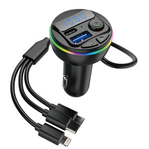 Caricabatterie auto 4 porte Enerfero con ricarica rapida e funzione FM supporta BMW tre cavi di ricarica e porta USB - Product Image 1
