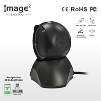 Escáner de Código de Barras de Escritorio con Cable, Plataforma Manos Libres, Lector de Códigos QR 1D 2D, Escaneo Rápido Continuo, Compatible con Códigos de Pantalla Móvil