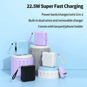 Cargador de batería externo de 20000 mAh con cables de carga rápida integrados, para iPhone, Samsung Galaxy, Pixel, <span class=keywords><strong>LG</strong></span> - Product Image 3