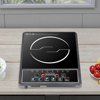 Cuisinière à induction portable électrique, plaque en céramique, commande par bouton, 8 fonctions, étanche, 2200W, utilisation domestique, camping-car, hôtel