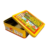 Jeu de domino boîte en étain en métal boîte de rangement vide emballage carte de jeu carte boîte en étain emballage