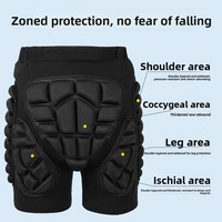Ensemble quatre pièces de protection pour le ski (genouillères et protège-hanches) - Sous-vêtements en Spandex anti-chute, protection 360°, absorption des chocs, respirant, pour le patinage