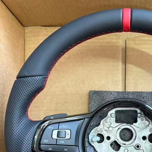 พวงมาลัยสปอร์ตหนังสำหรับ Volkswagen <span class=keywords><strong>Golf</strong></span> 6 MK7 MK6 7 VW Mk7.5 GTI <span class=keywords><strong>Scirocco</strong></span> POLO GTS <span class=keywords><strong>R</strong></span> <span class=keywords><strong>Line</strong></span> Tiguan Passat <span class=keywords><strong>Scirocco</strong></span> - Product Image 6