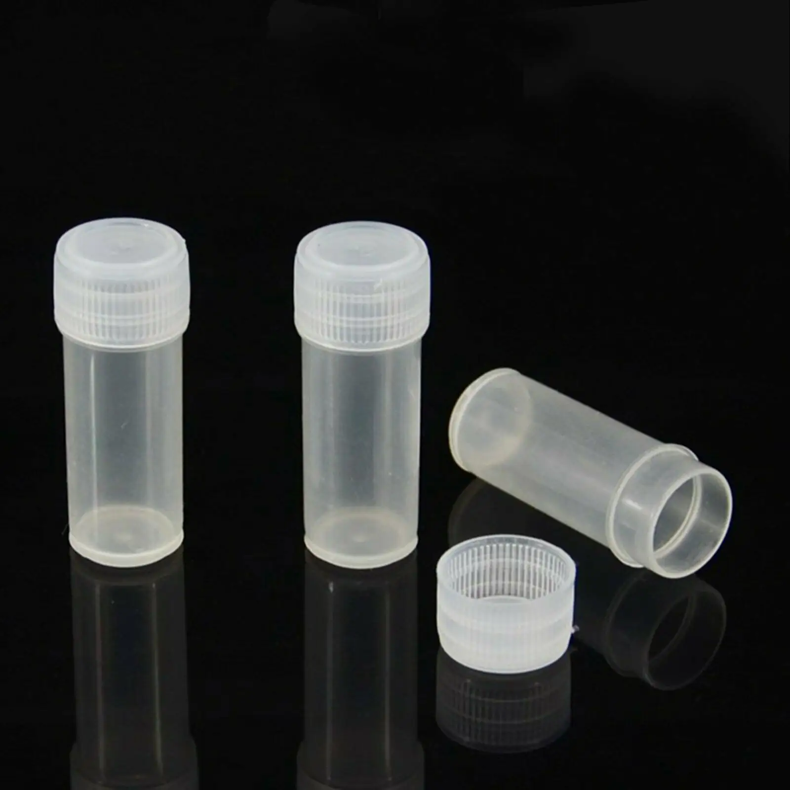 5 مللي حجم البلاستيك زجاجة عينات عطر 5 مللي فيال صغيرة حبوب منع الحمل الطب كبسولات مسحوق تخزين الحاويات شفافة جديدة