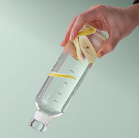 Bouteilles en verre graduées transparentes et résistantes à la chaleur à deux capacités, marquées dans le temps, style classique à haute teneur en borosilicate pour le diffuseur
