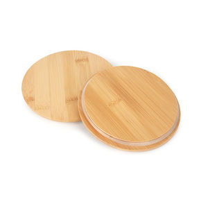 Proveedor de tapas de bambú de madera Frascos de vidrio para velas con cubiertas de madera Tapas de bambú para velas Tarro Botella de almacenamiento Taza - Product Image 1
