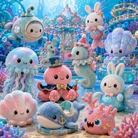 Fabricant d'ensembles de peluches océaniques personnalisées : méduse, pieuvre, sirène, baleine, coquillage – Faible MOQ