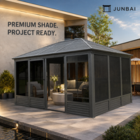 Pergola extérieure à structure en aluminium pour projets de concessionnaires et entrepreneurs, avec configuration en kit et support pour plans de projet